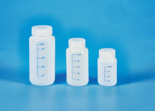 Sterile Individually Wrapped Wide Mouth Amber Bottle, HDPE with PP Amber closure — catalogue illustration