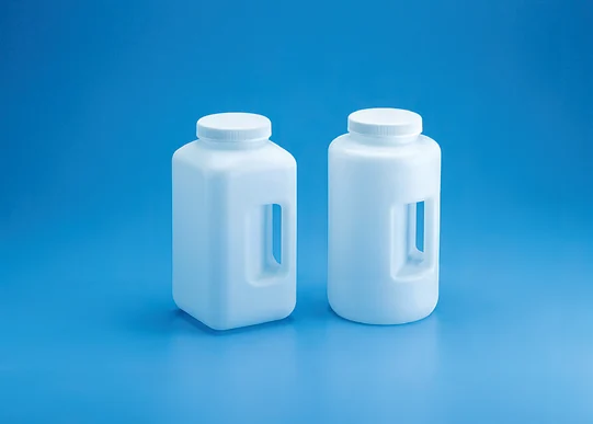 Large Wide Mouth Bottle with Handle,  HDPE with white PP closure — catalogue illustration
