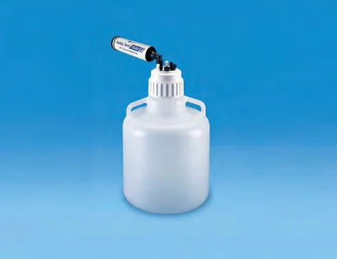 Safety Vent Carboy, HDPE with  multiport PP closure, TPE gasket — catalogue illustration