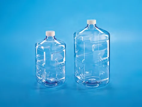 Gamma Stable Square Biocanister, PET with white HDPE closure — catalogue illustration