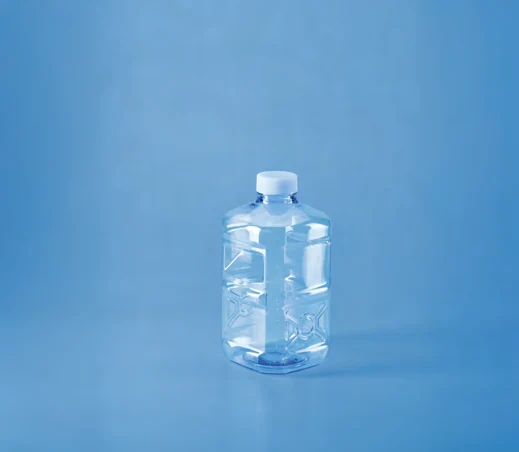 Sterile Square Biocanister, PETG with White HDPE closure — catalogue illustration
