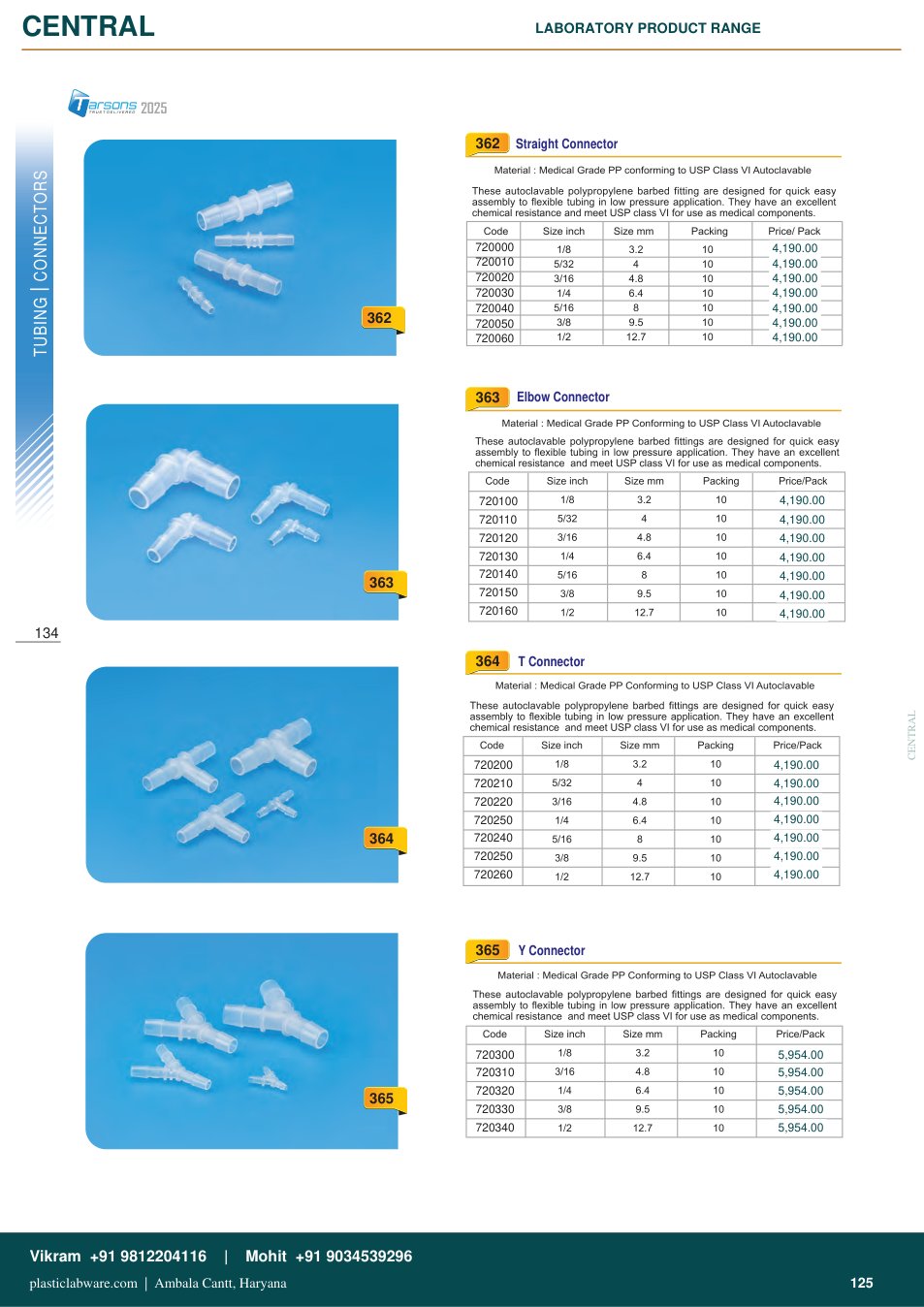 Complete technical catalogue reference for Tarsons 720050